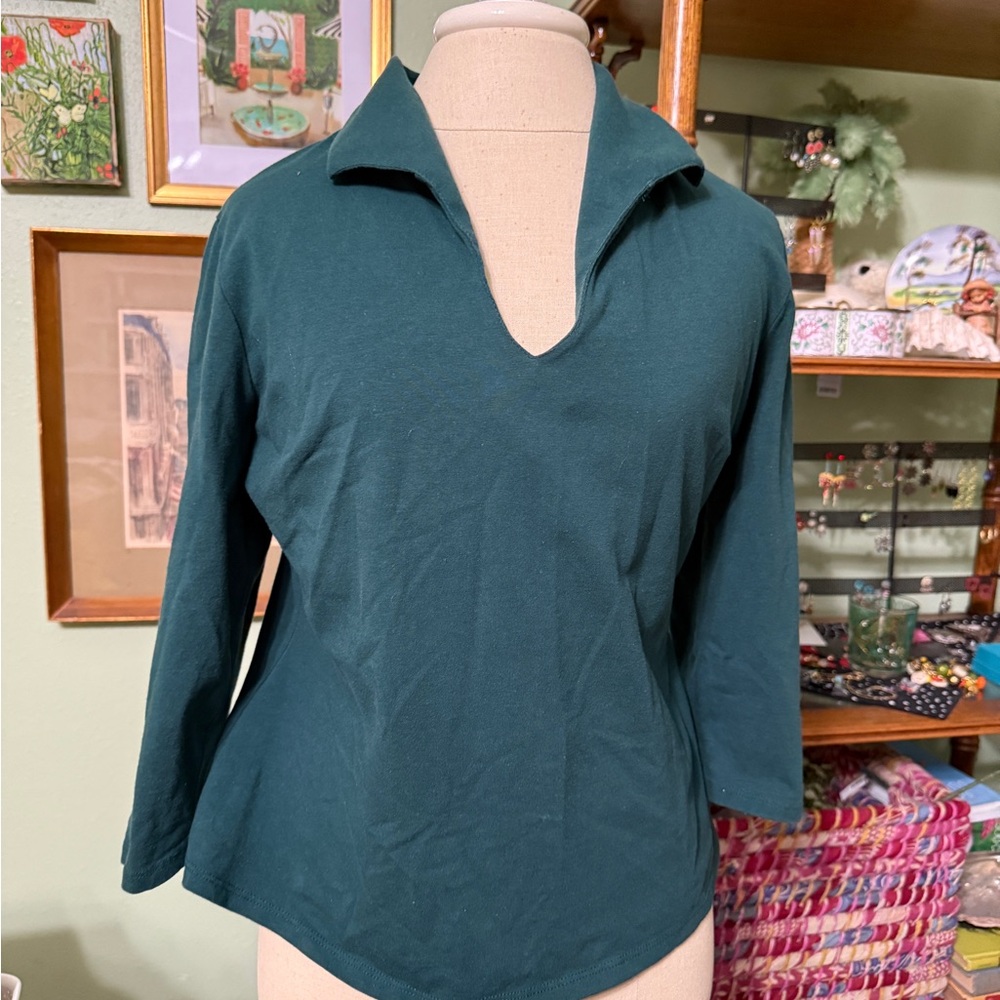 Vixen by Micheline Pitt Teal Blouse